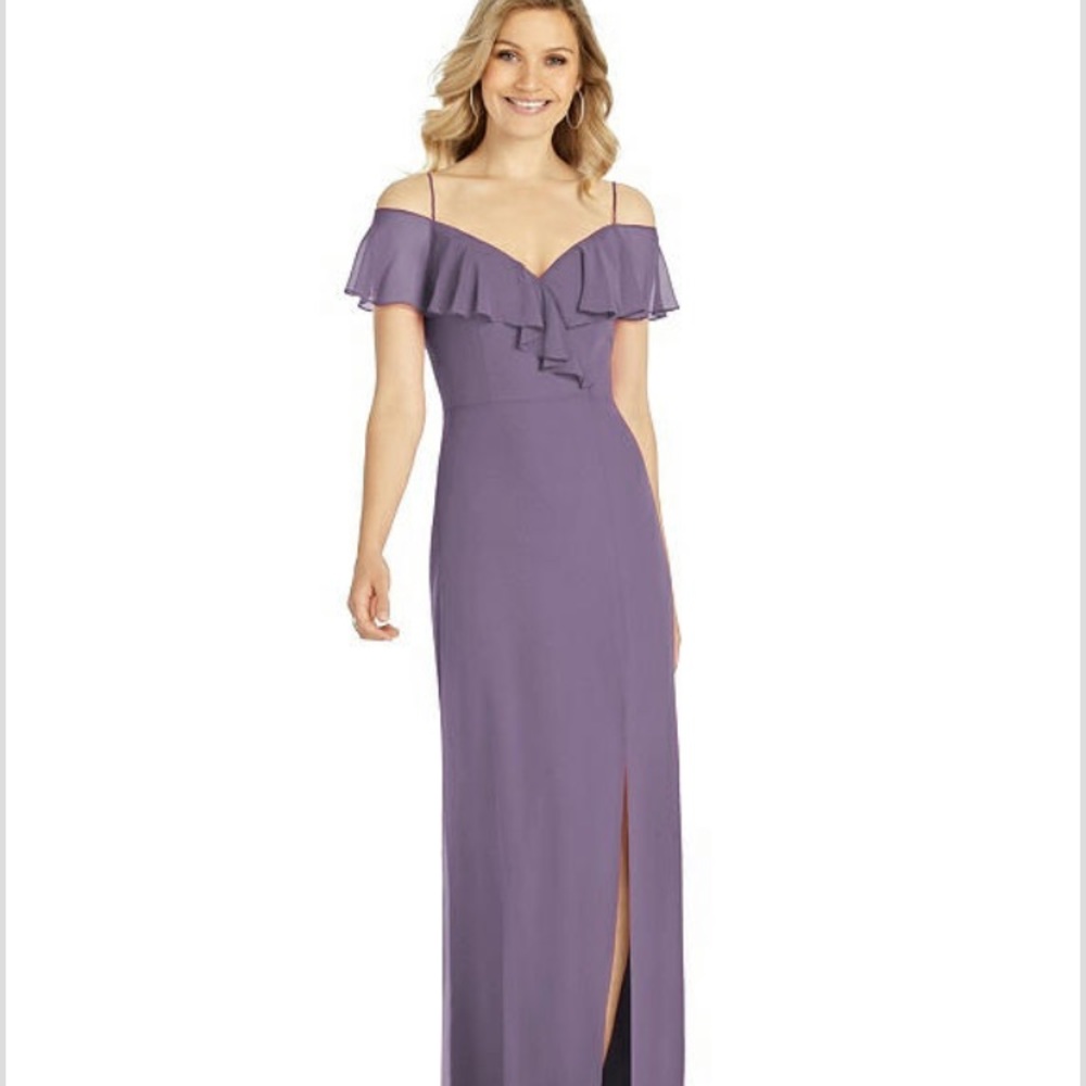 Dessy Lavander Chiffon bridesmaid dress